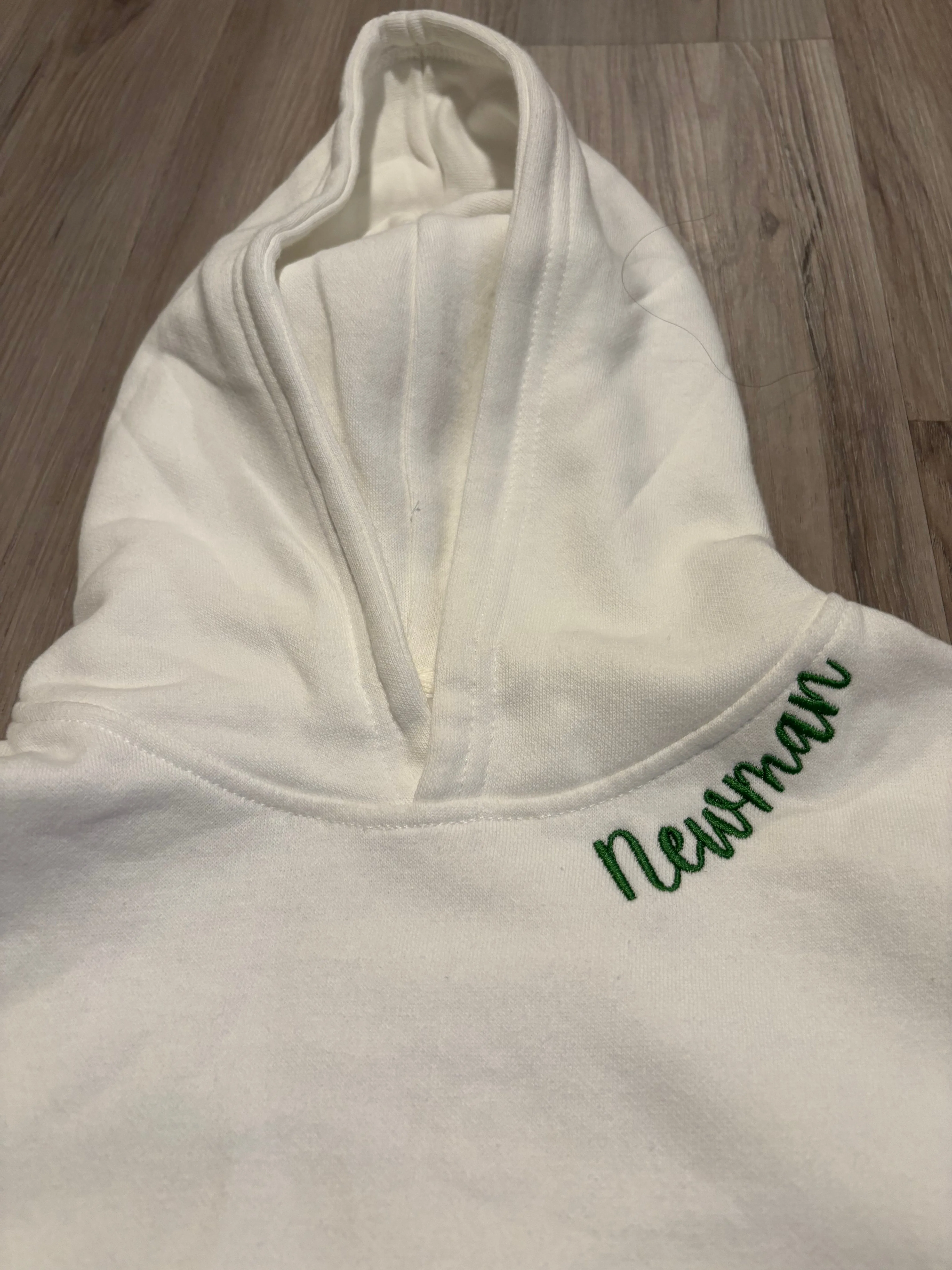 NEWMAN KIDS White Pullover Sweatshirt with Hoodie
