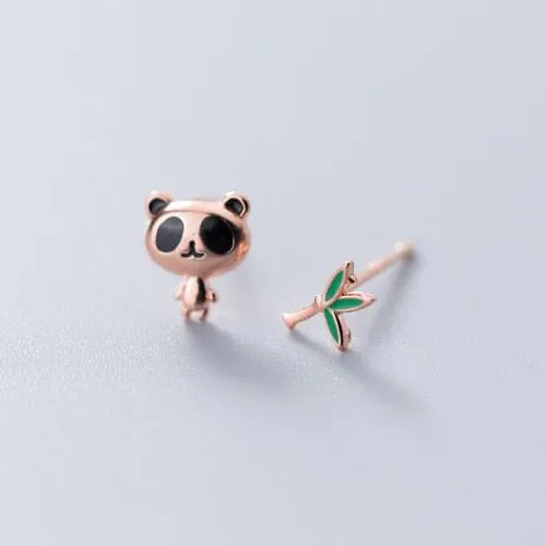 Panda Earrings Bamboo