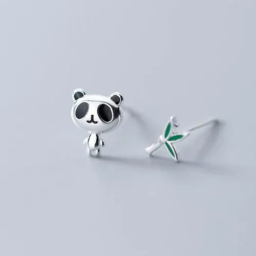 Panda Earrings Bamboo