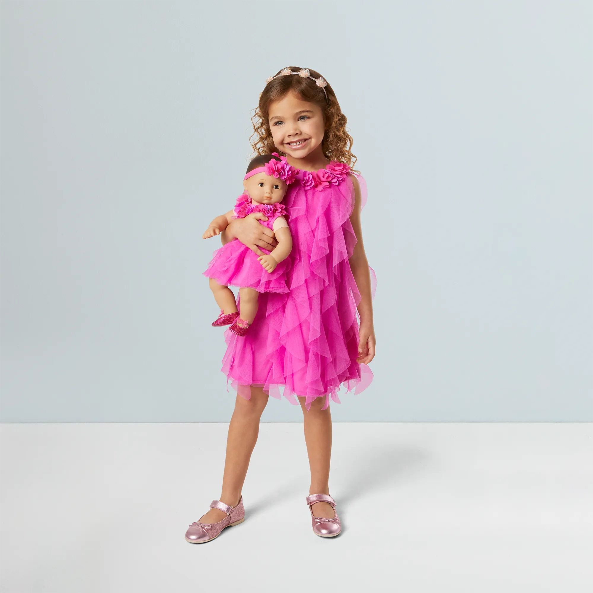 Party-Pink Birthday Dresses for Little Girls & Bitty Baby® Dolls