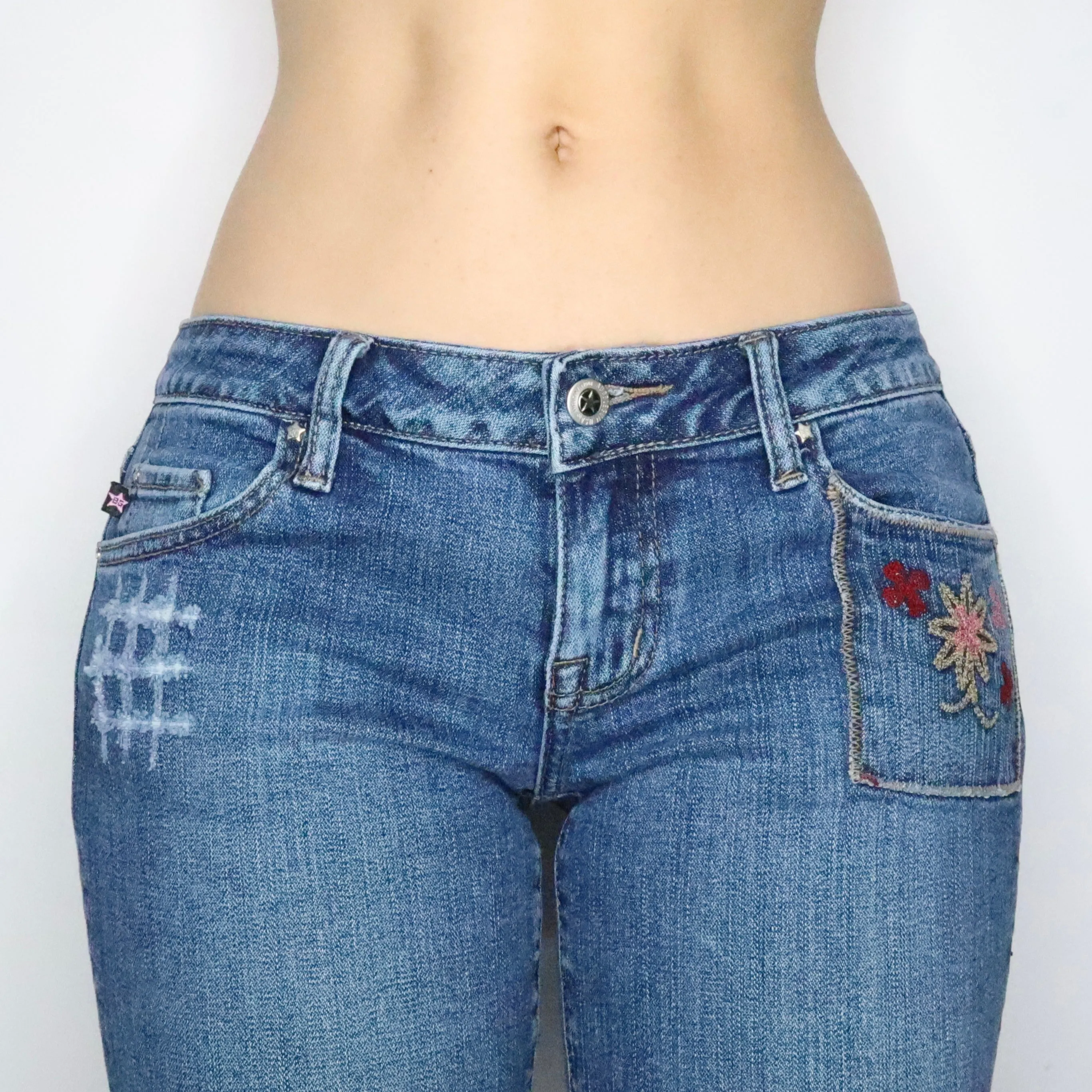 Patchwork Flare Jeans (Small)