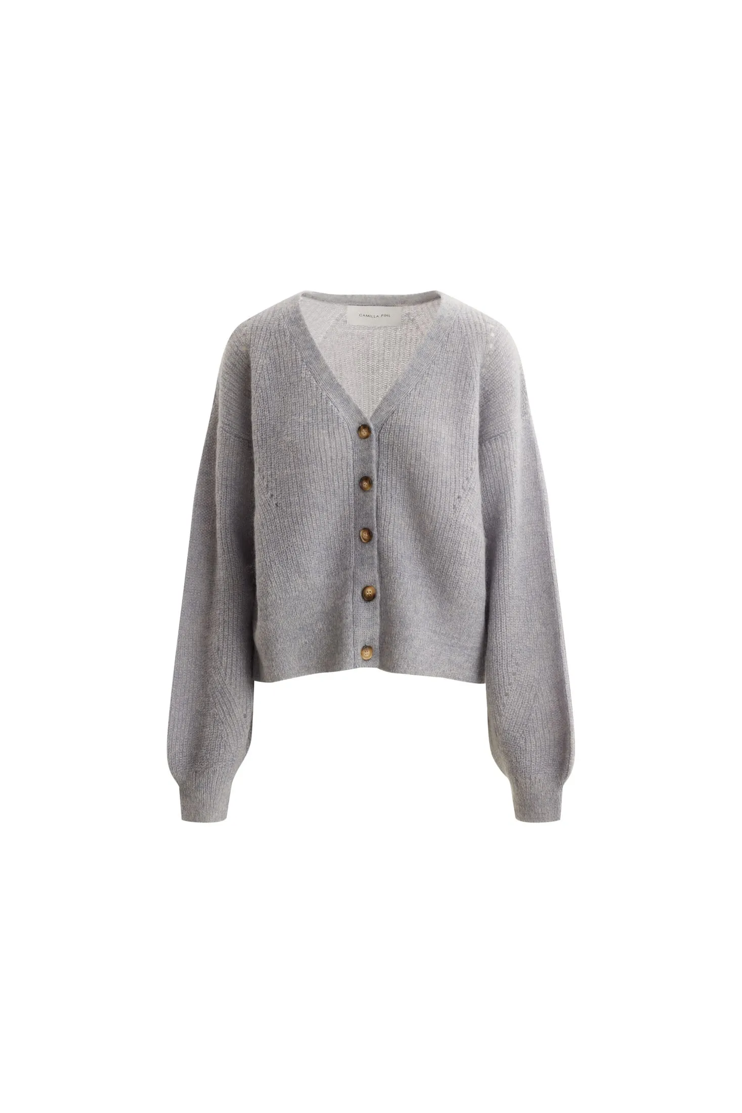 Precise Knit Cardigan - Dusty Blue Melange
