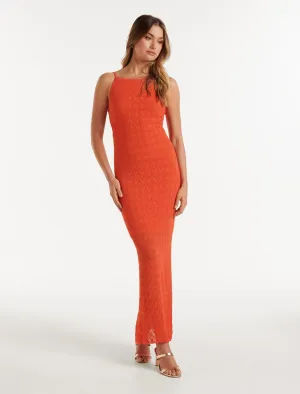Sian Pointelle Cut Out Knit Dress