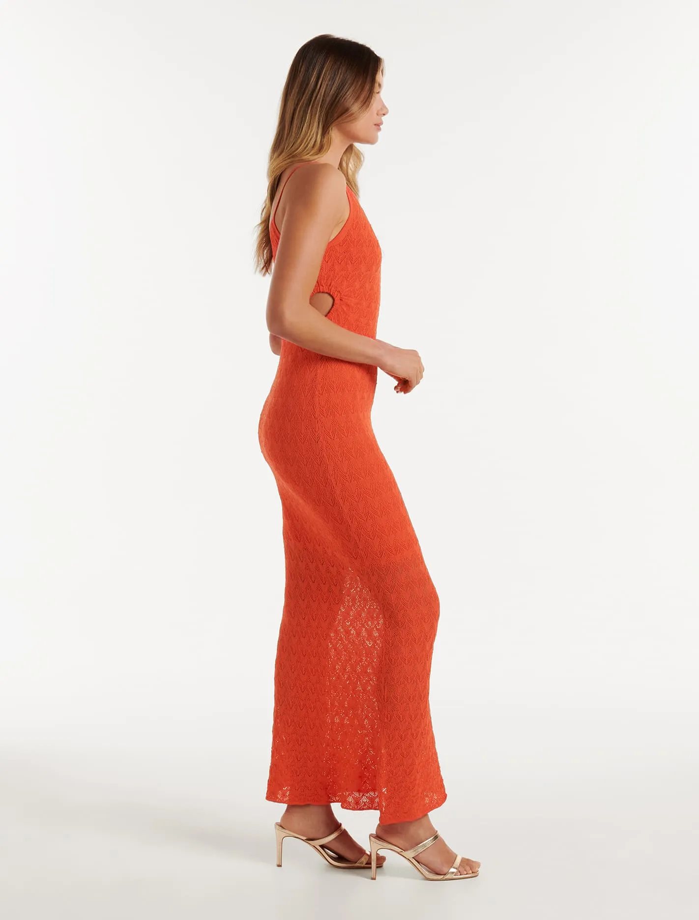 Sian Pointelle Cut Out Knit Dress