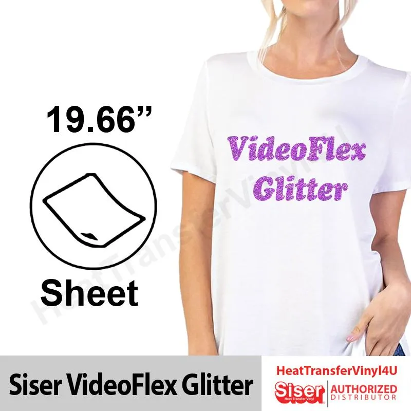 Siser VideoFlex Glitter 19.66" x 12" Sheet (Clearance) -50% Off-