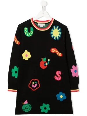 STELLA MCCARTNEYGIRL SHAPES INTARSIA KNIT DRESS