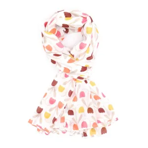 Sweet Tulips Scarf Cream/Pink
