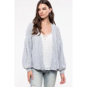 Swiss Dot Knit Cardigan