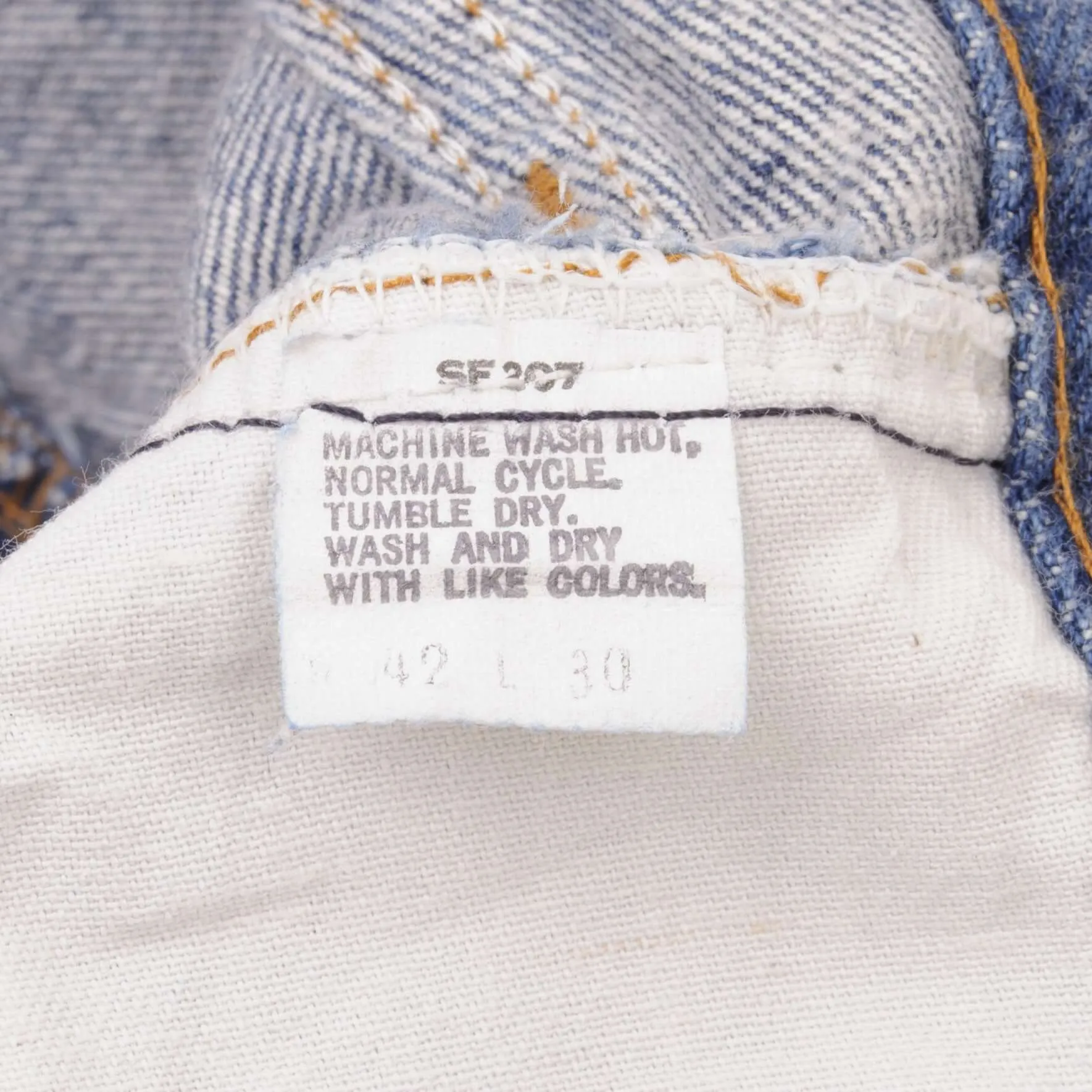 VINTAGE LEVIS 501 JEANS INDIGO 1980S SIZE W42 L30 MADE IN USA