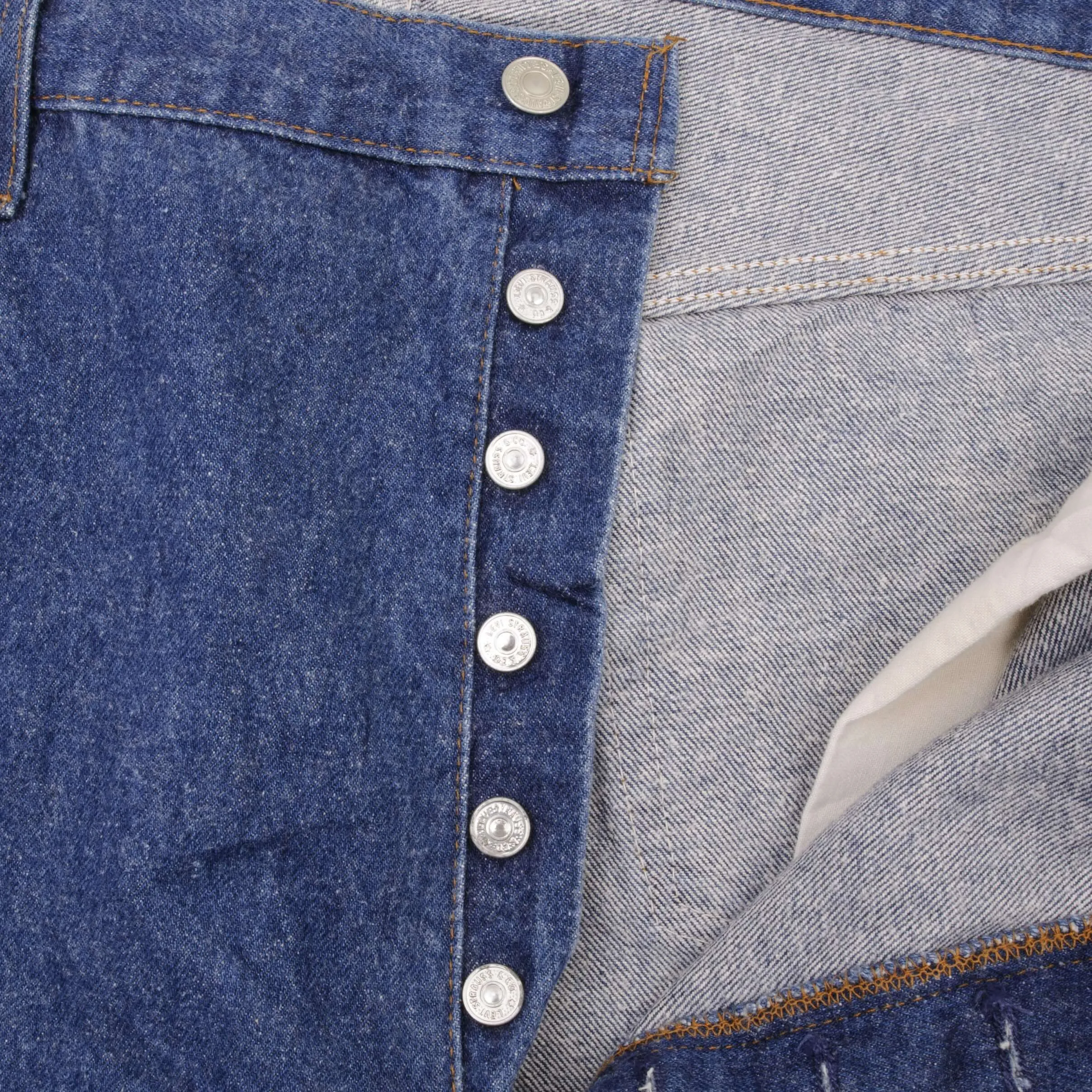VINTAGE LEVIS 501 JEANS INDIGO 1980S SIZE W42 L30 MADE IN USA