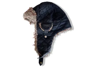 Vintage Thinsulate black quilted tropper fur hat | SKU 4344