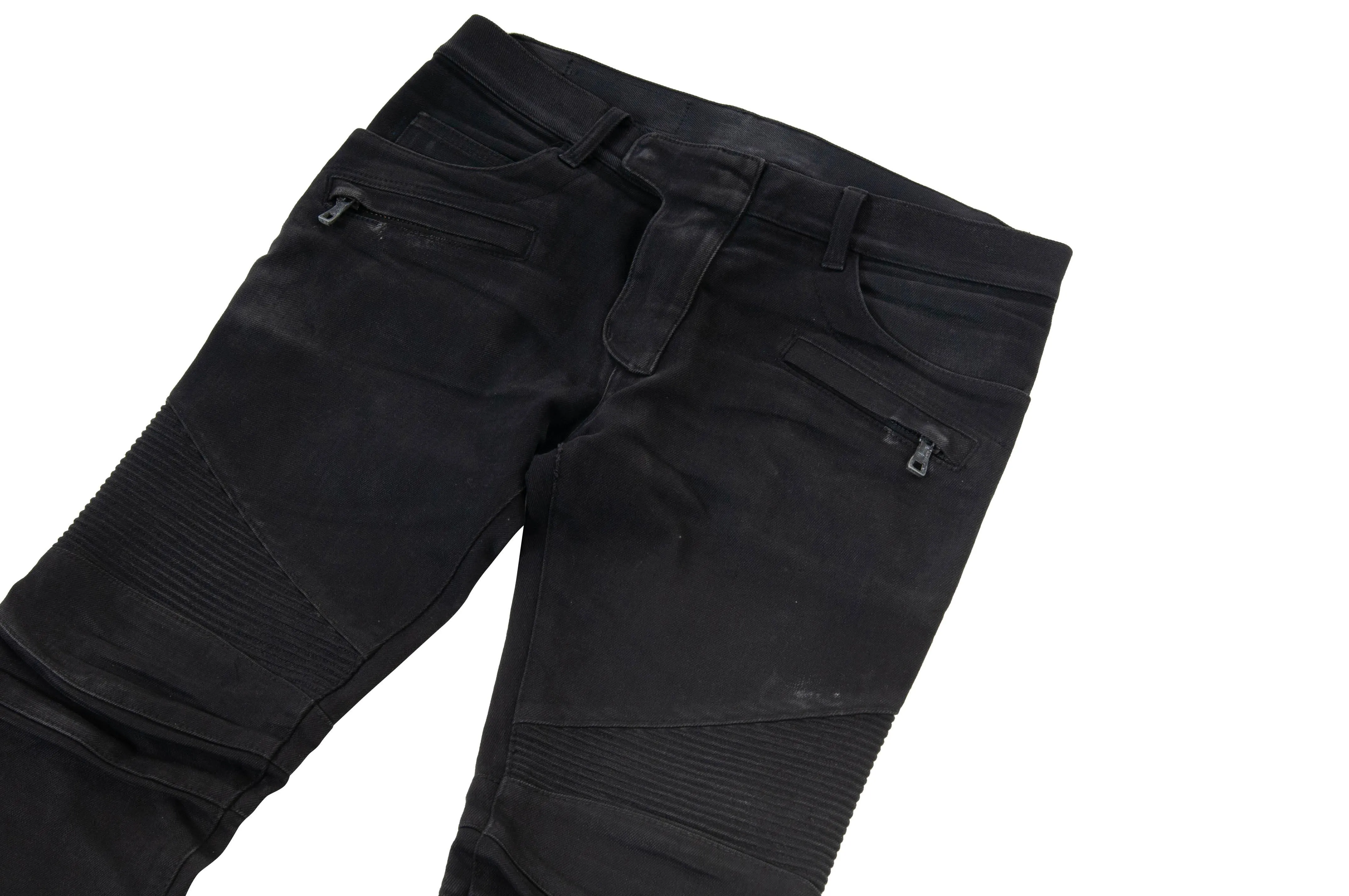 Waxed Biker Jeans (Black)