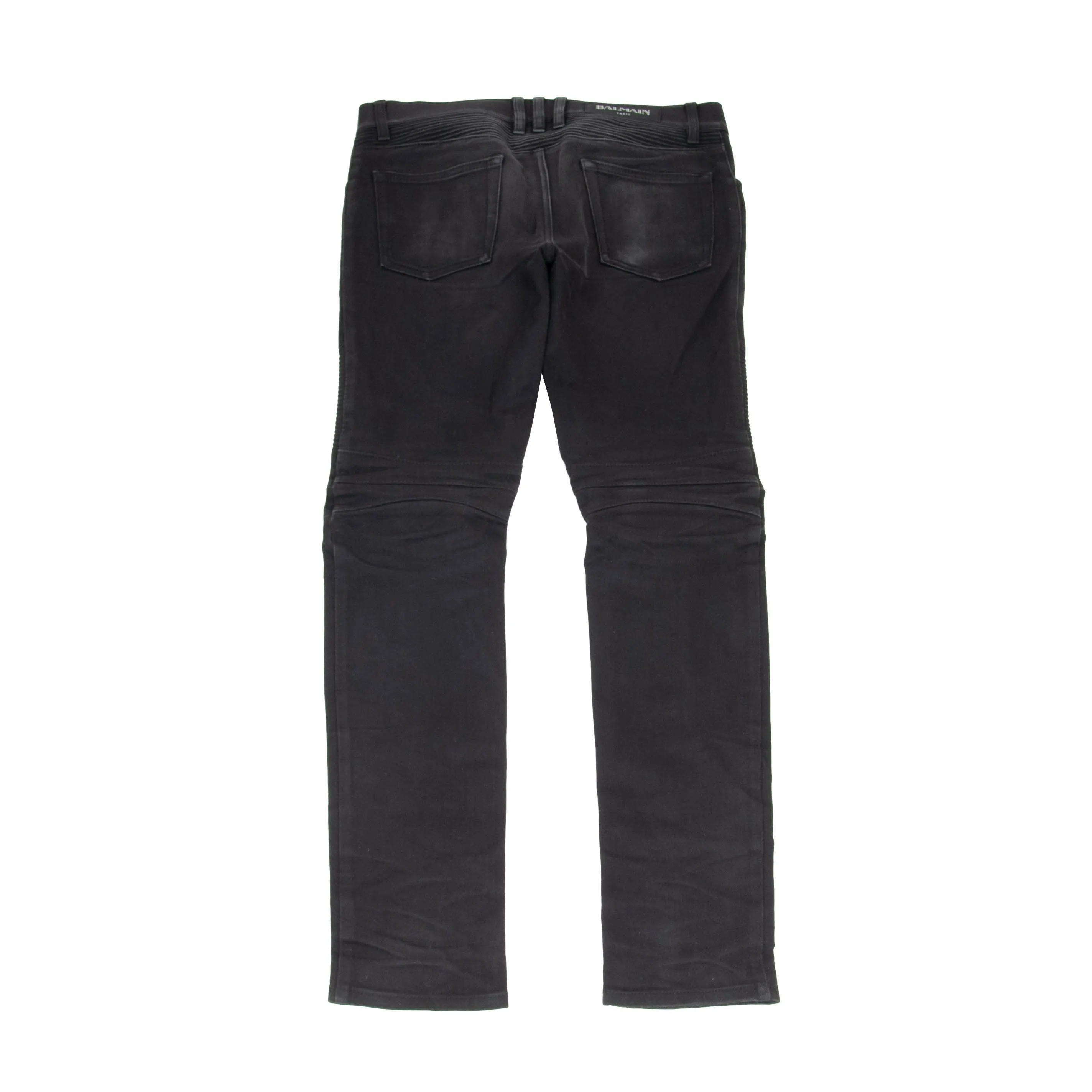 Waxed Biker Jeans (Black)