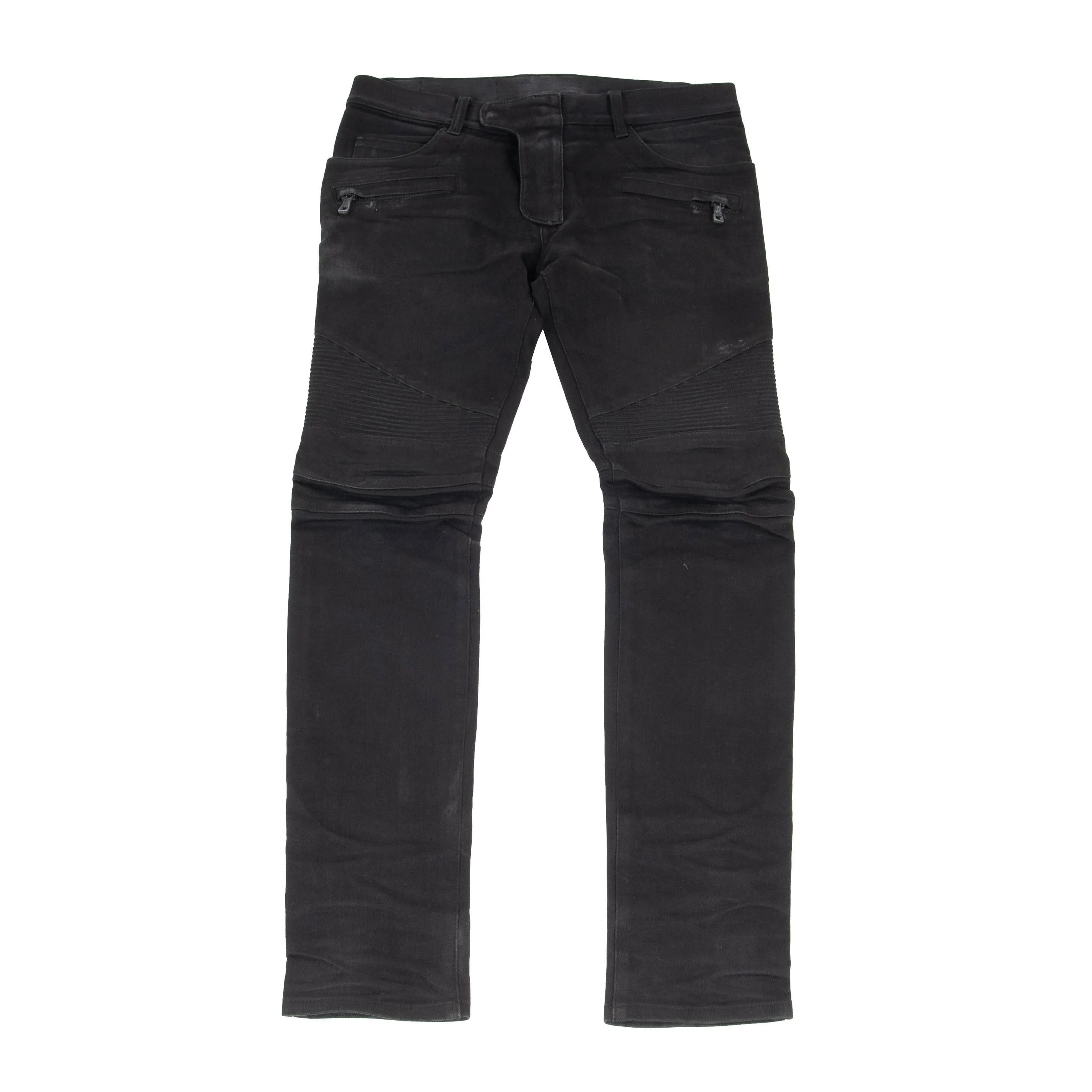 Waxed Biker Jeans (Black)
