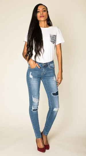 Wholesale Blue Ripped Jeans