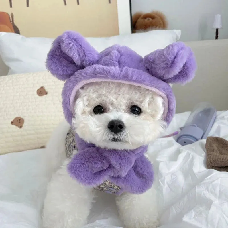 Winter Chic: Pet Vest with Cute Hat - Keep Your Chihuahua, Kitten, or Poodle Warm and Fashionable in this Stylish Plush Coat and Hat Ensemble