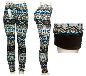 Womens Fashion Printed Thermal Fur Lining Leggings Wholesale