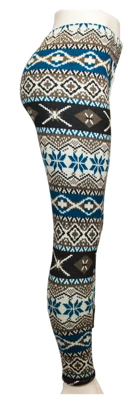 Womens Fashion Printed Thermal Fur Lining Leggings Wholesale