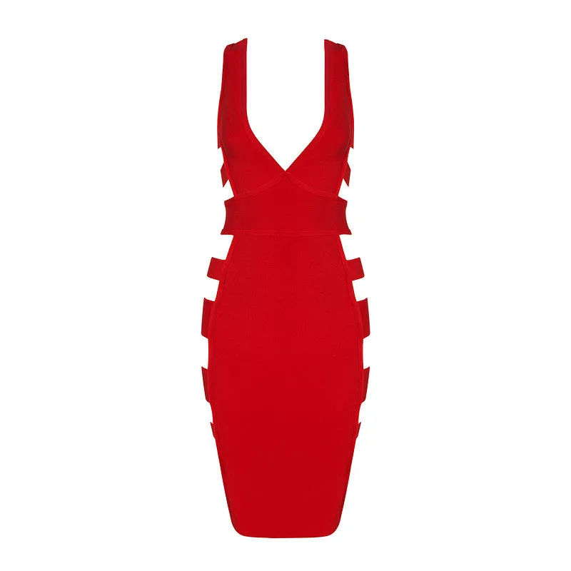 Women's Summer Sheath Rayon Stretchy V-Neck Dress