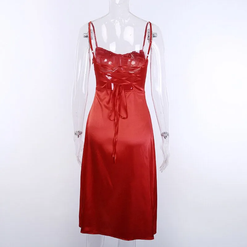 Women's Summer Sleeveless Silk Solid Dress