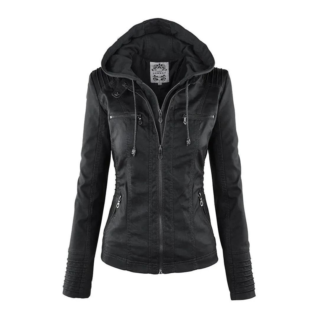 Women's Trendy Hooded Winter Jacket with Zipper and Pockets | Ideal for Autumn/Winter