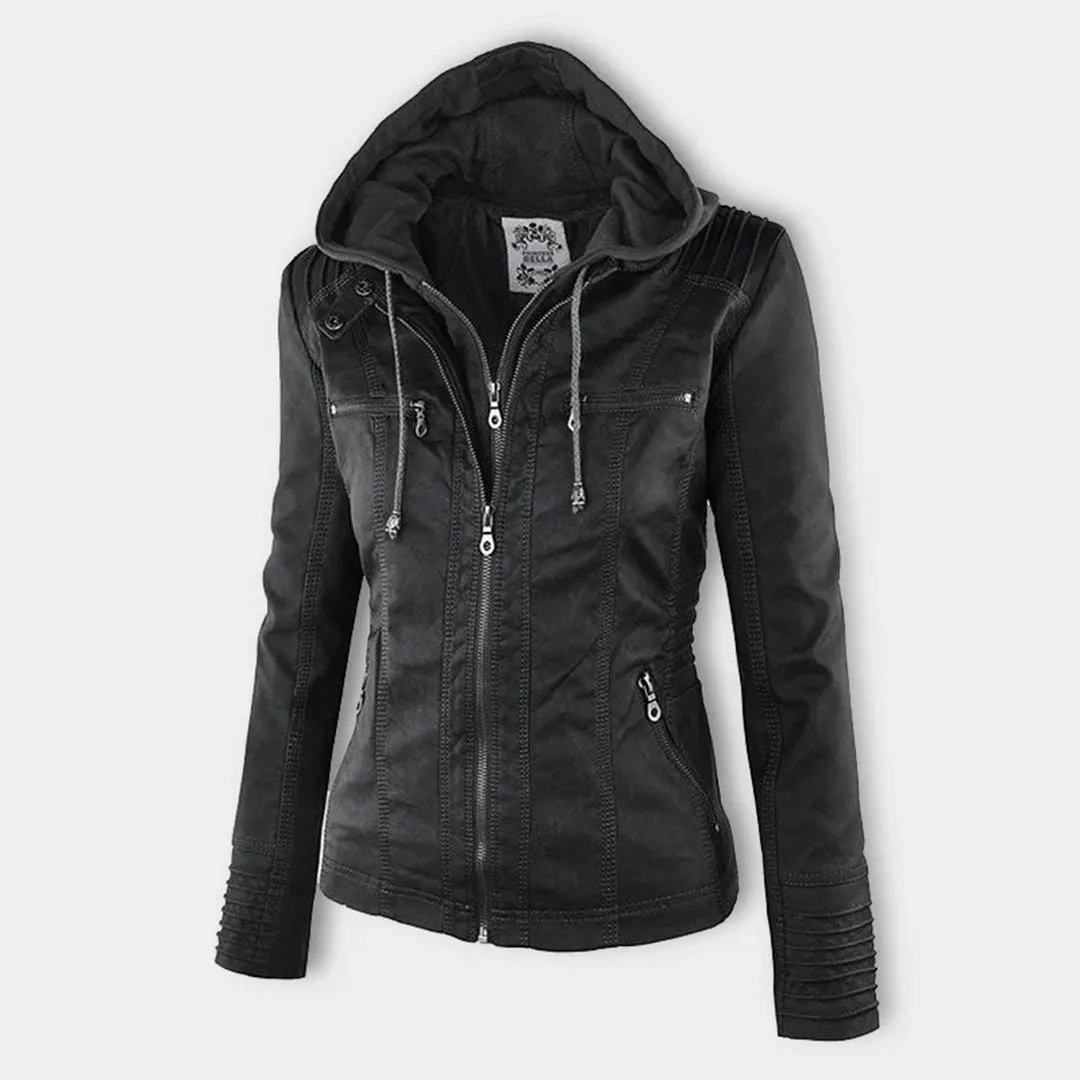 Women's Trendy Hooded Winter Jacket with Zipper and Pockets | Ideal for Autumn/Winter