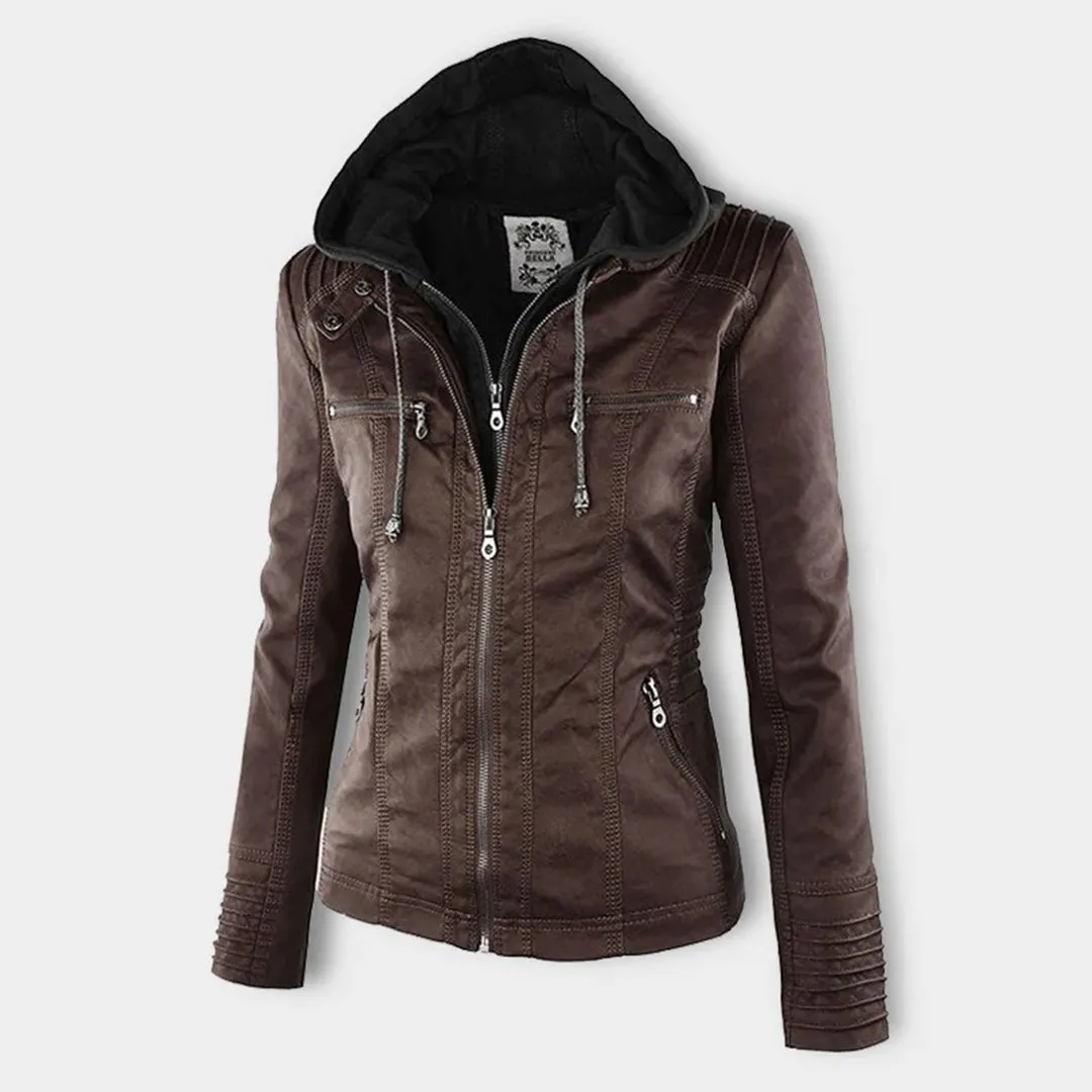 Women's Trendy Hooded Winter Jacket with Zipper and Pockets | Ideal for Autumn/Winter