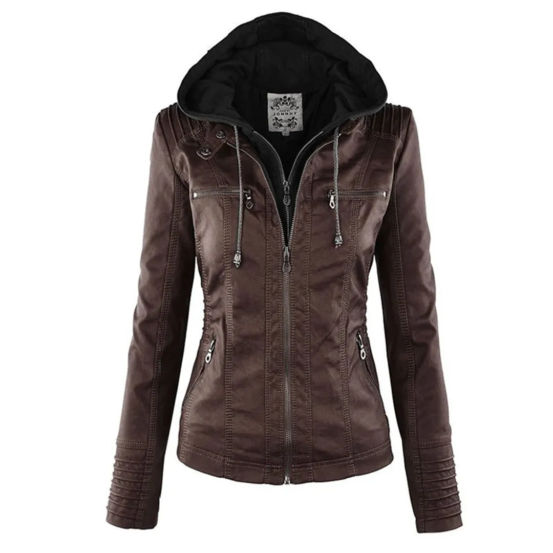 Women's Trendy Hooded Winter Jacket with Zipper and Pockets | Ideal for Autumn/Winter