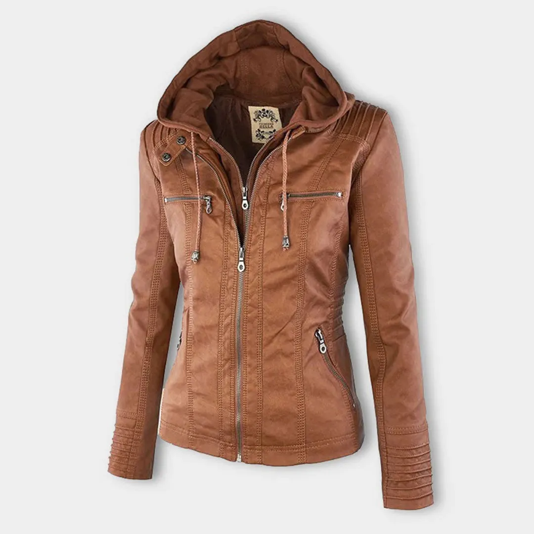 Women's Trendy Hooded Winter Jacket with Zipper and Pockets | Ideal for Autumn/Winter