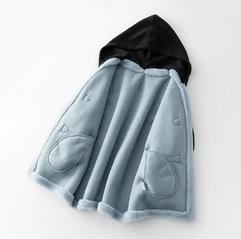 Women's Winter Casual Thick Hooded Coat With Sheep Fur