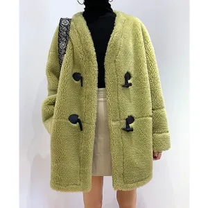 Women's Winter Casual Thick Hooded Coat With Sheep Fur